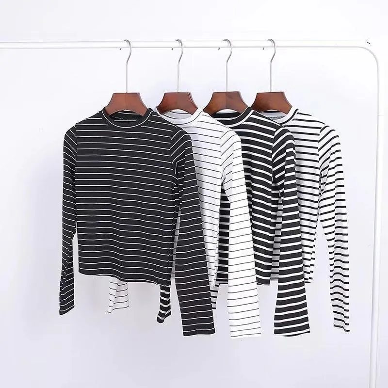 Striped Long Sleeve O-Neck Shirt