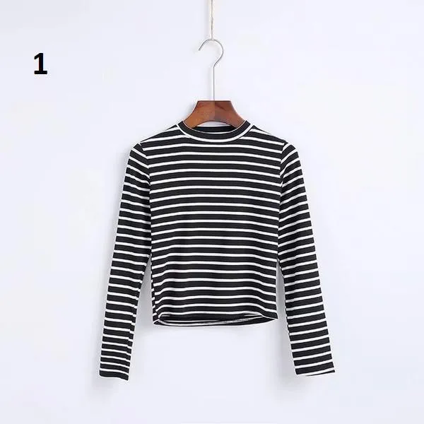 Striped Long Sleeve O-Neck Shirt