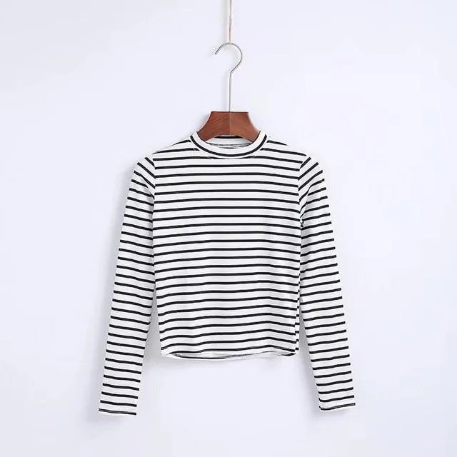Striped Long Sleeve O-Neck Shirt