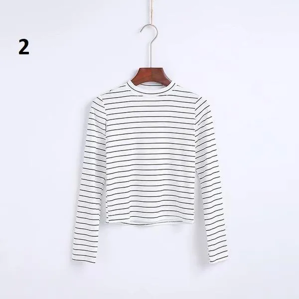 Striped Long Sleeve O-Neck Shirt