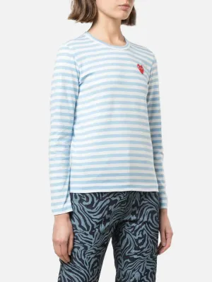 Striped Long Sleeved T-Shirt - Blue/White