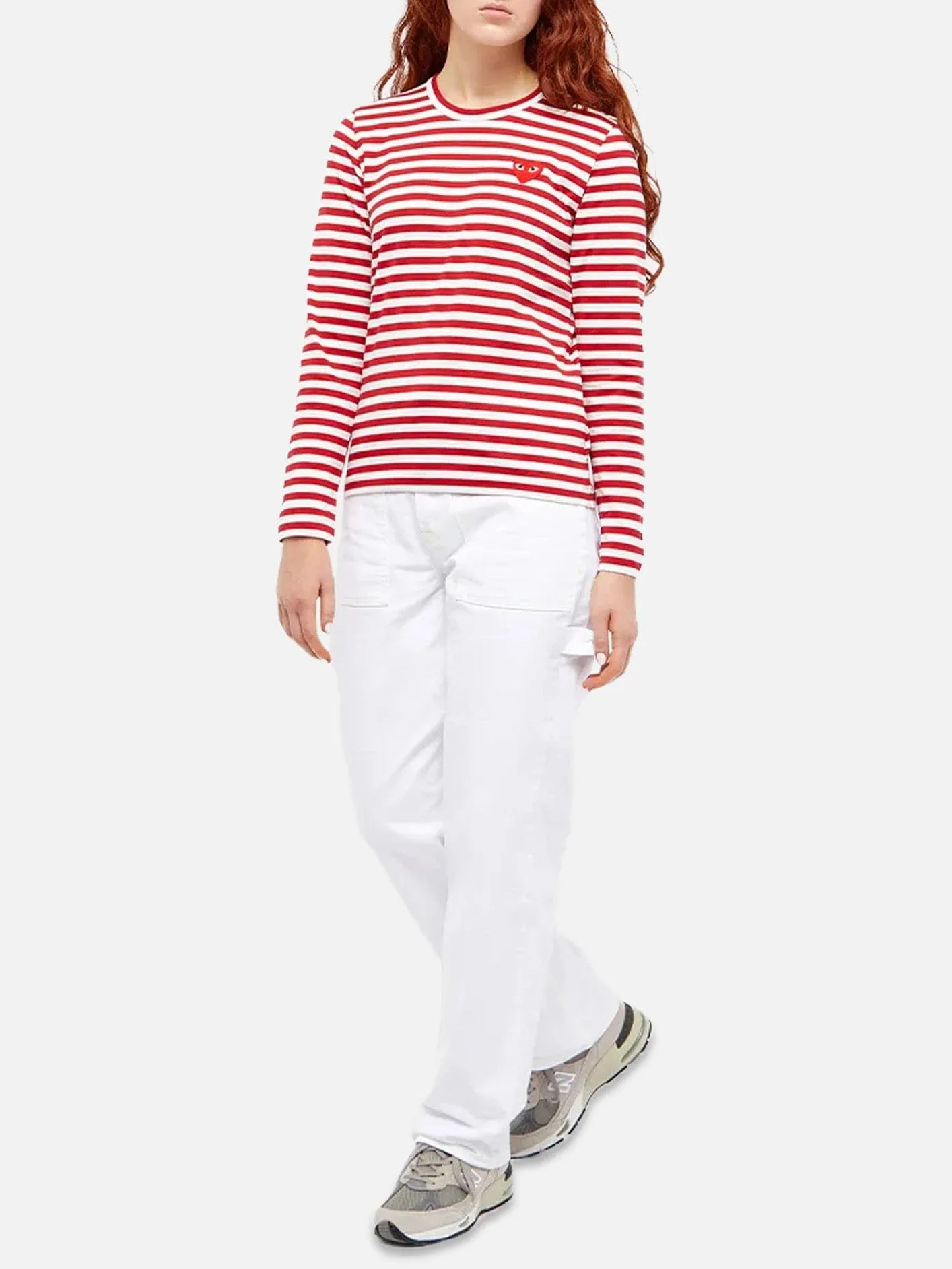 Striped Long Sleeved T-Shirt - Red/White