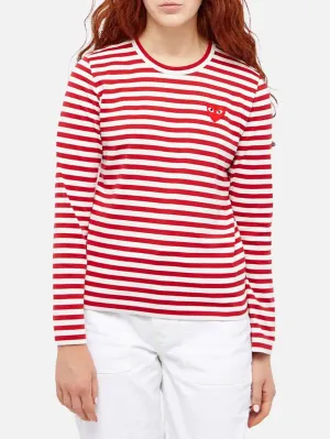 Striped Long Sleeved T-Shirt - Red/White