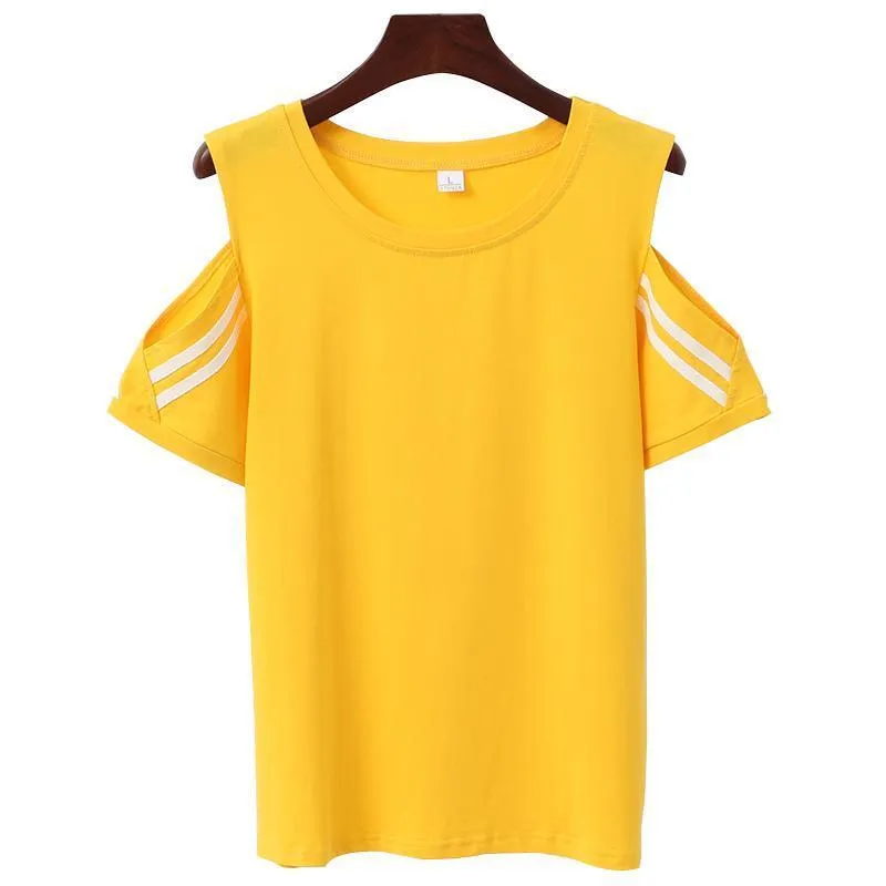 Striped Open Shoulder T-Shirt