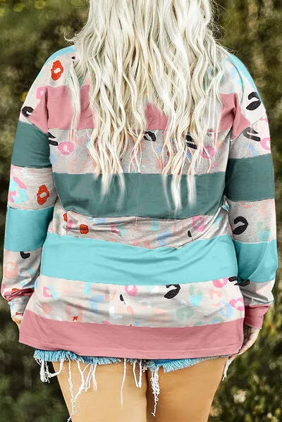 Striped Slit Long Sleeve T-Shirt