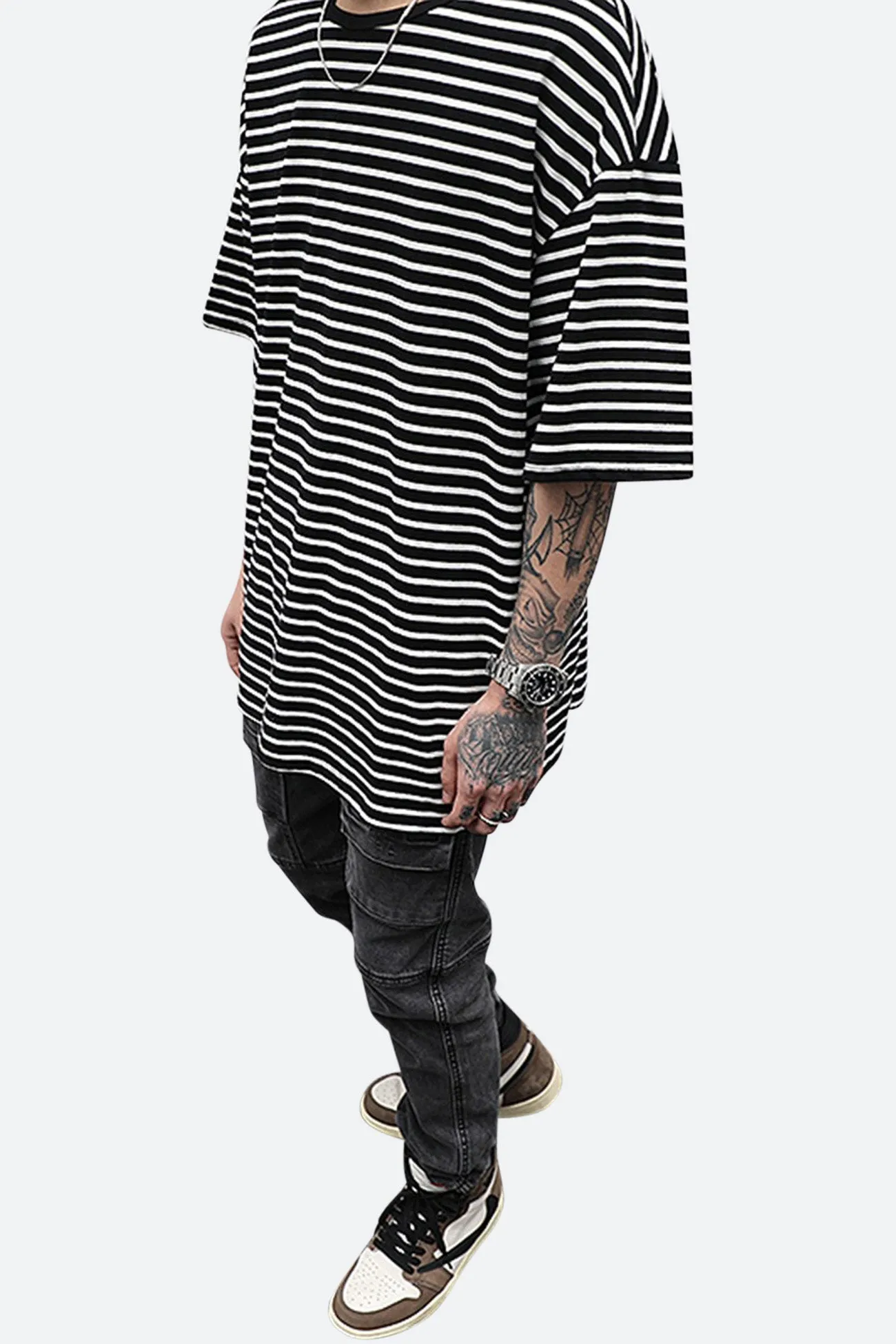 STRIPED T BLACK