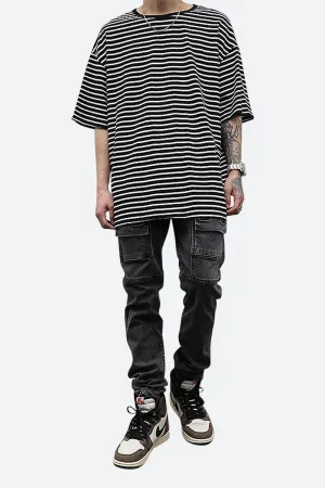 STRIPED T BLACK