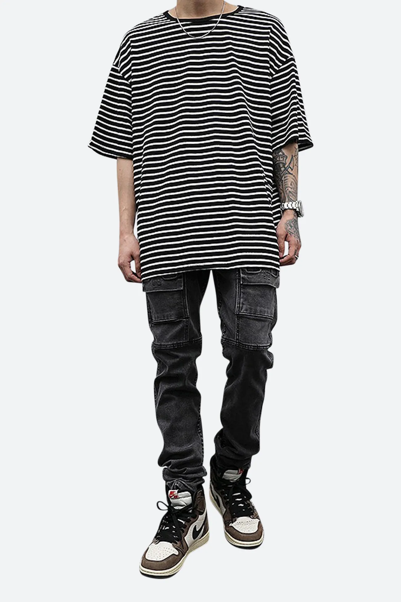 STRIPED T BLACK