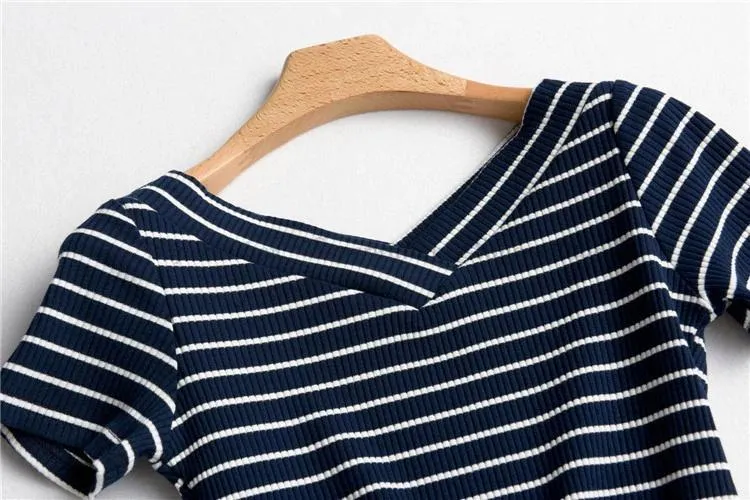 Striped V-Neck T-Shirt