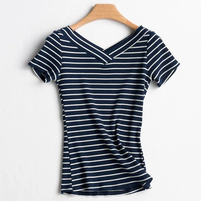 Striped V-Neck T-Shirt