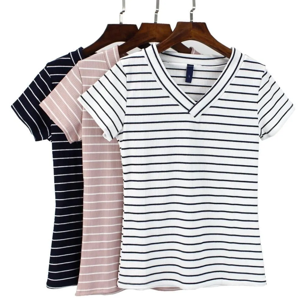 Striped V-Neck T-Shirt