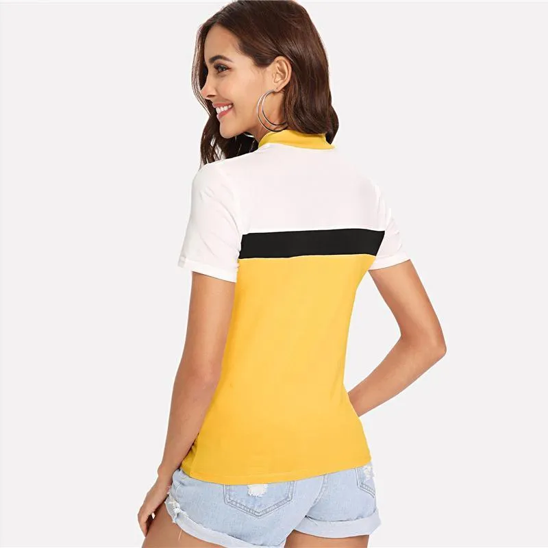 Striped Zip-Up T-Shirt