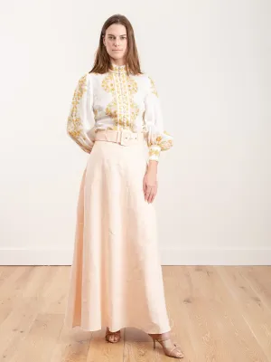 super eight linen skirt - shell