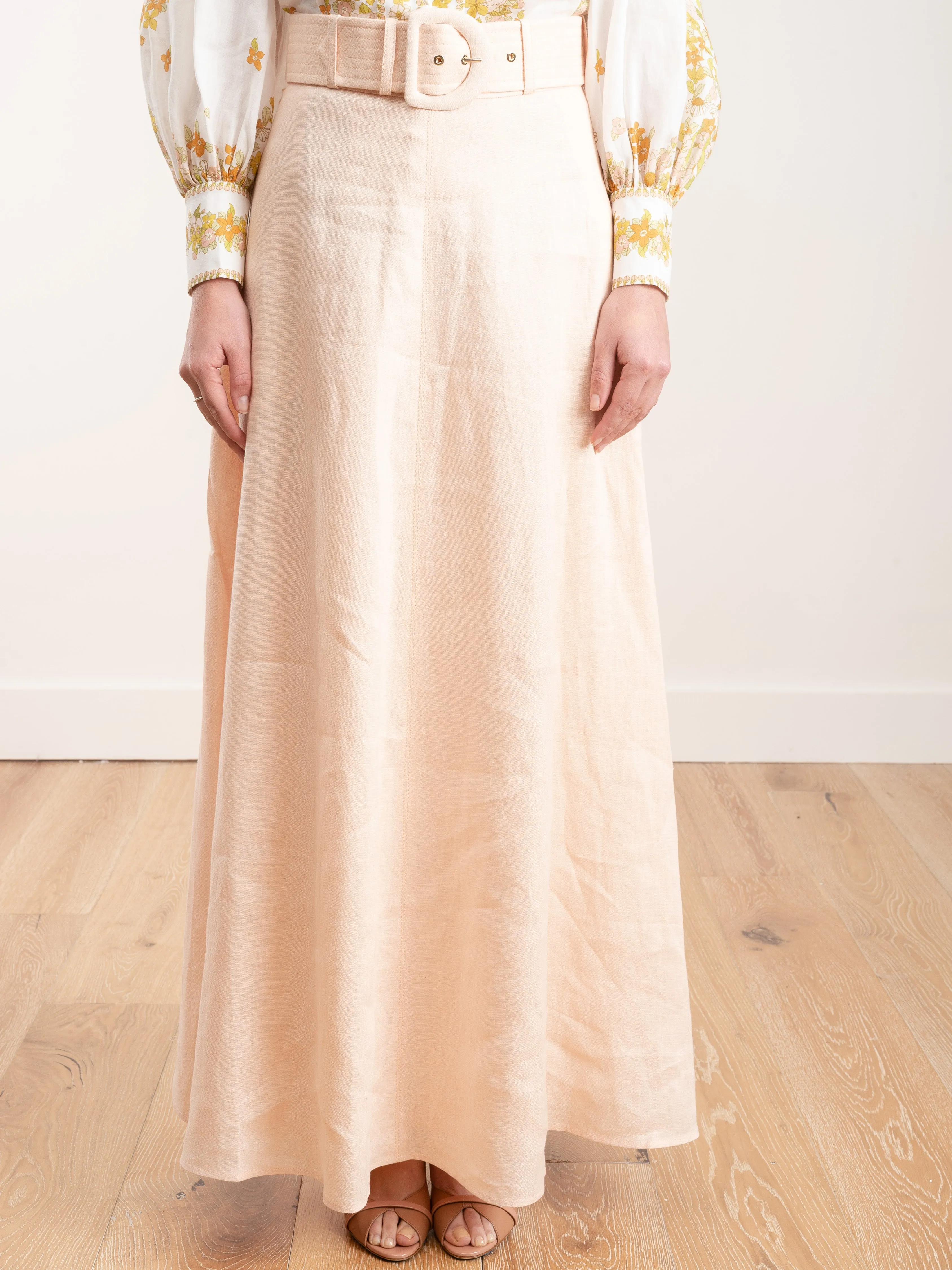 super eight linen skirt - shell