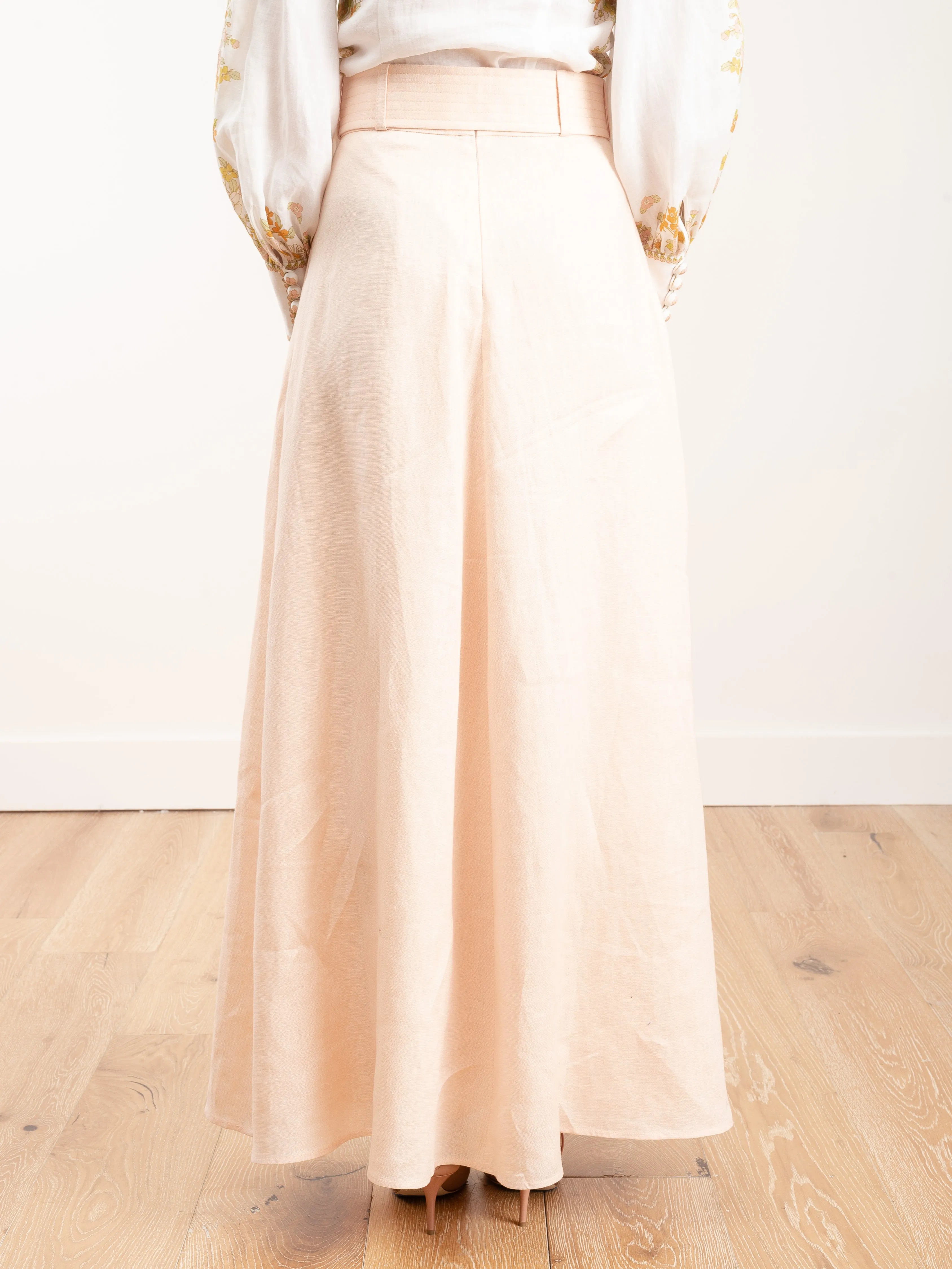 super eight linen skirt - shell