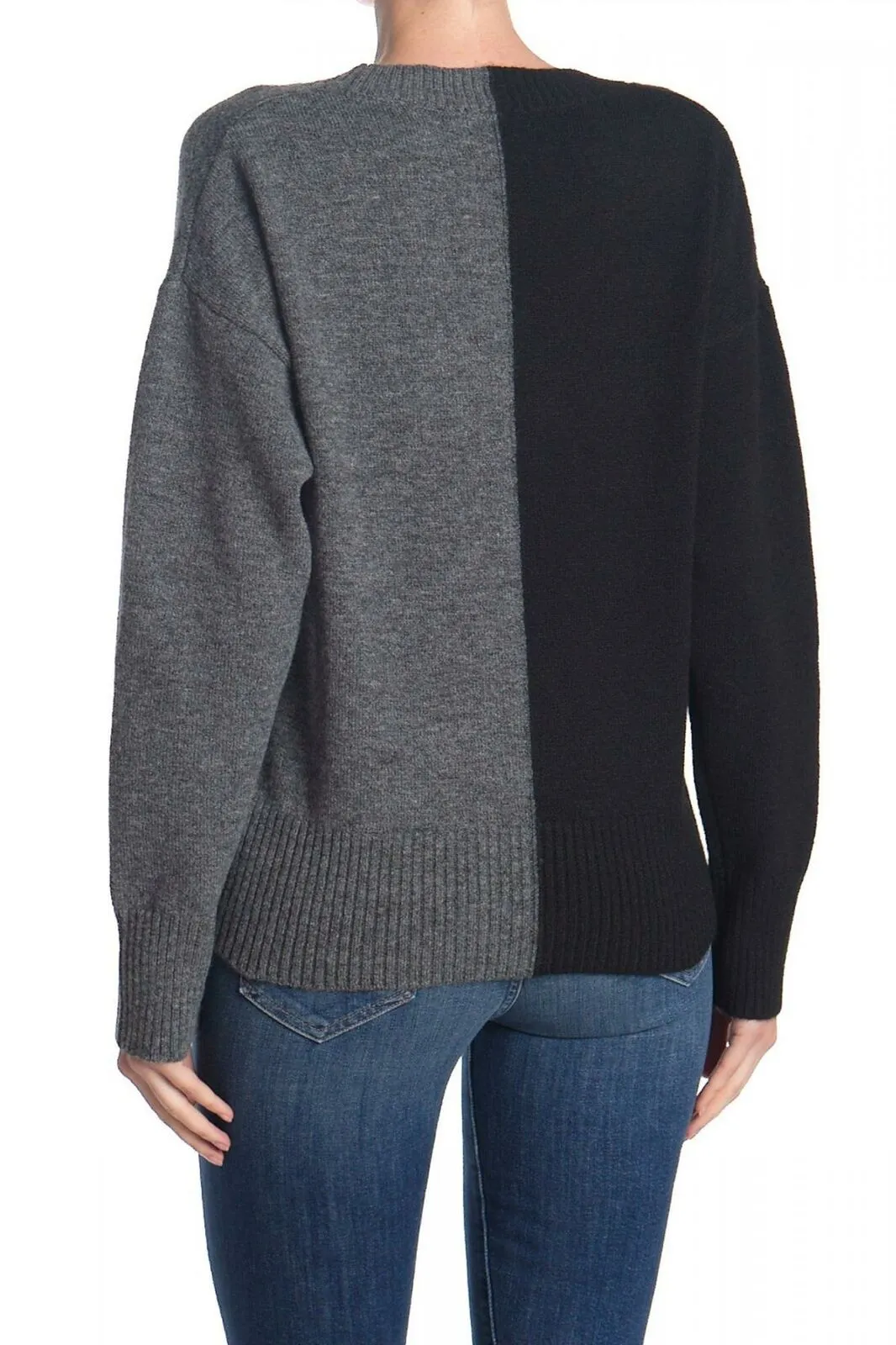 Sweet Romeo Women's V-Neck Colorblock Sweater