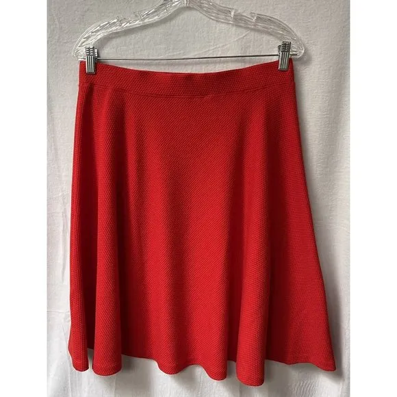 Talbots Skirt Orange Womens 8 Stretch A Line Midi Textured New
