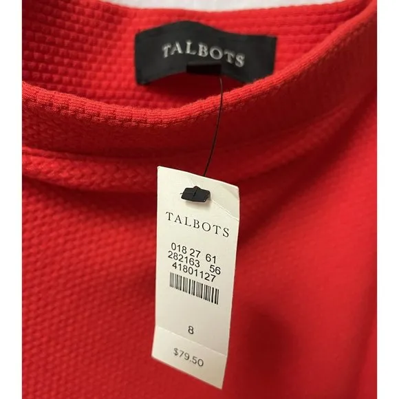 Talbots Skirt Orange Womens 8 Stretch A Line Midi Textured New