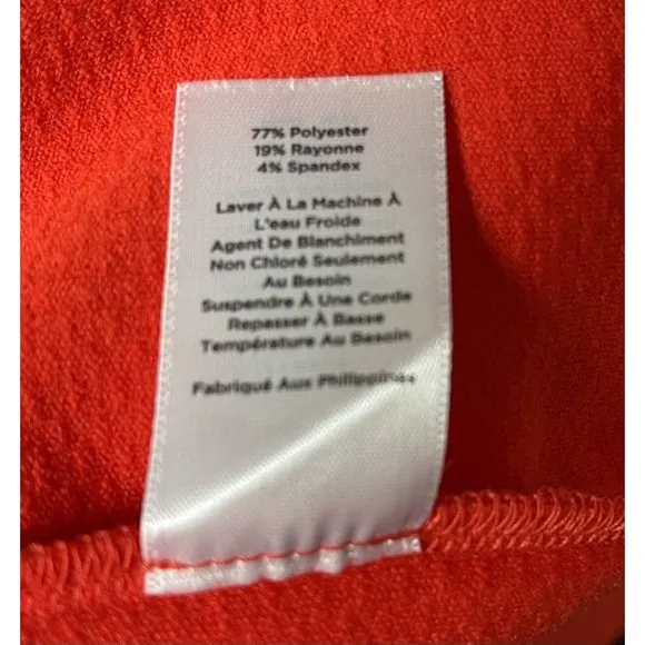 Talbots Skirt Orange Womens 8 Stretch A Line Midi Textured New