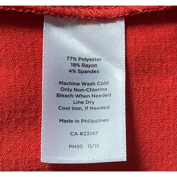 Talbots Skirt Orange Womens 8 Stretch A Line Midi Textured New