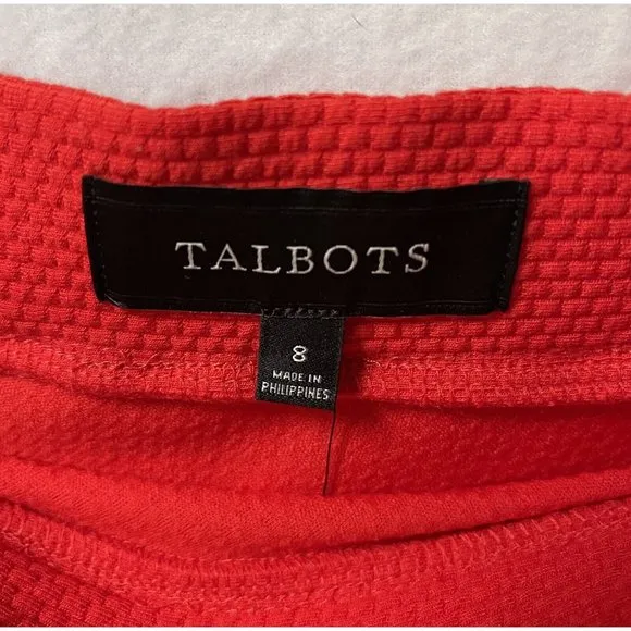 Talbots Skirt Orange Womens 8 Stretch A Line Midi Textured New