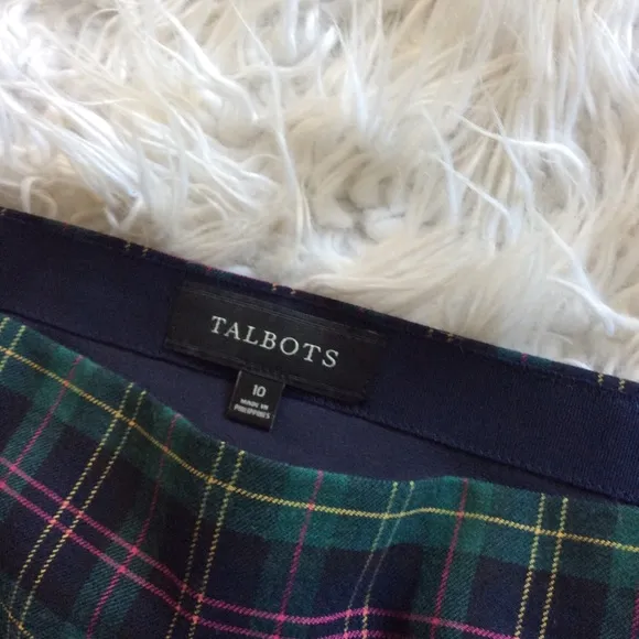 Talbots Tartan A-Line Wool Blend Skirt
