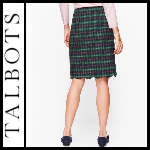 Talbots Tartan A-Line Wool Blend Skirt
