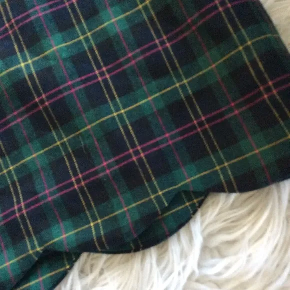 Talbots Tartan A-Line Wool Blend Skirt