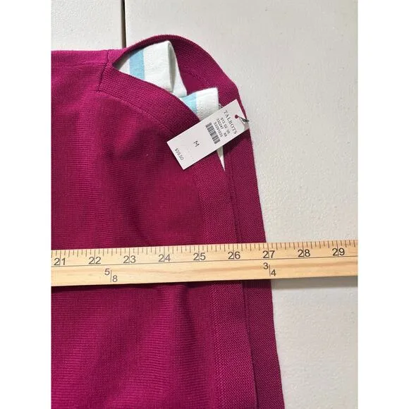 Talbots Women's Medium Colorful Striped Long Sleeves Shirt &amp; Burgundy Cardigan