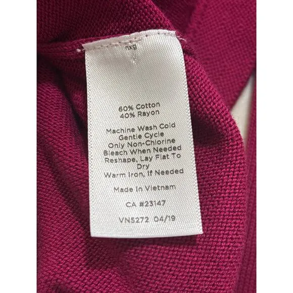 Talbots Women's Medium Colorful Striped Long Sleeves Shirt &amp; Burgundy Cardigan