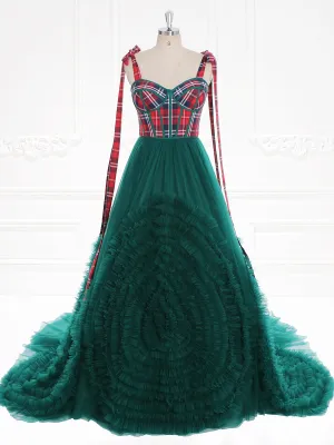 Tartan Corset with Ruffles Skirt Christmas Dress for Photo Shoot Vintage Prom Dress Photo Shoot Dresses YW231119