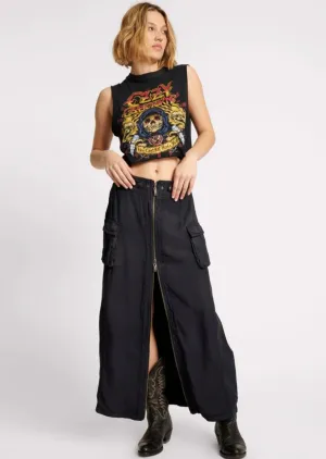 Tencel Parachute Skirt Washed Black