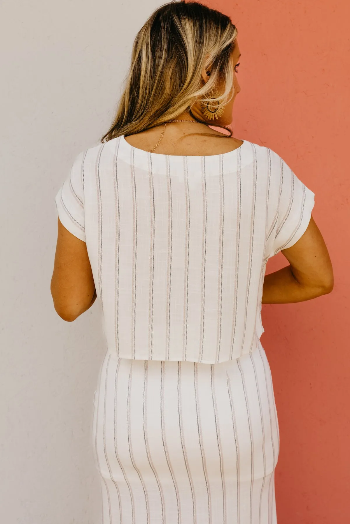 The Anaya Striped V Neck Crop Top