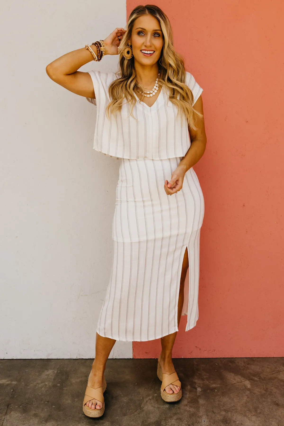 The Anaya Striped V Neck Crop Top