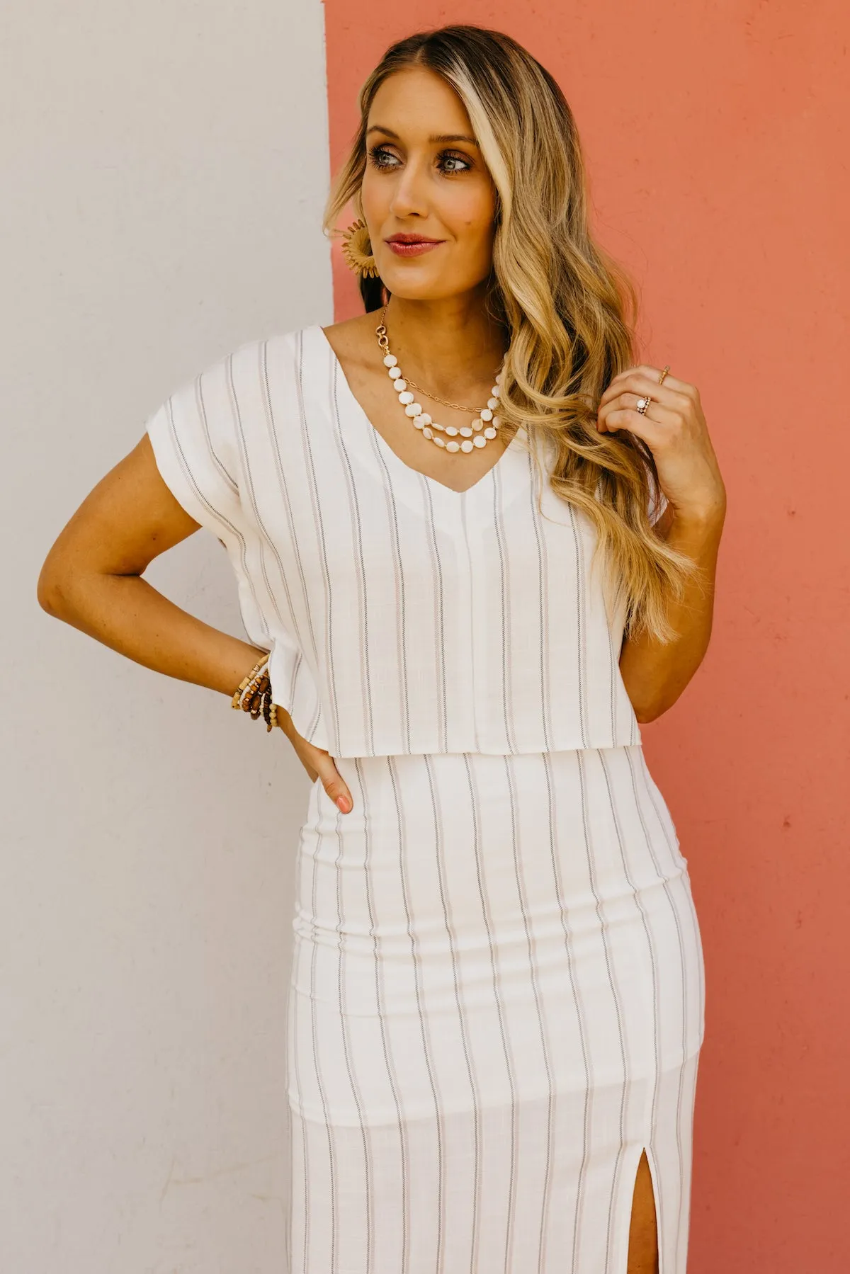 The Anaya Striped V Neck Crop Top