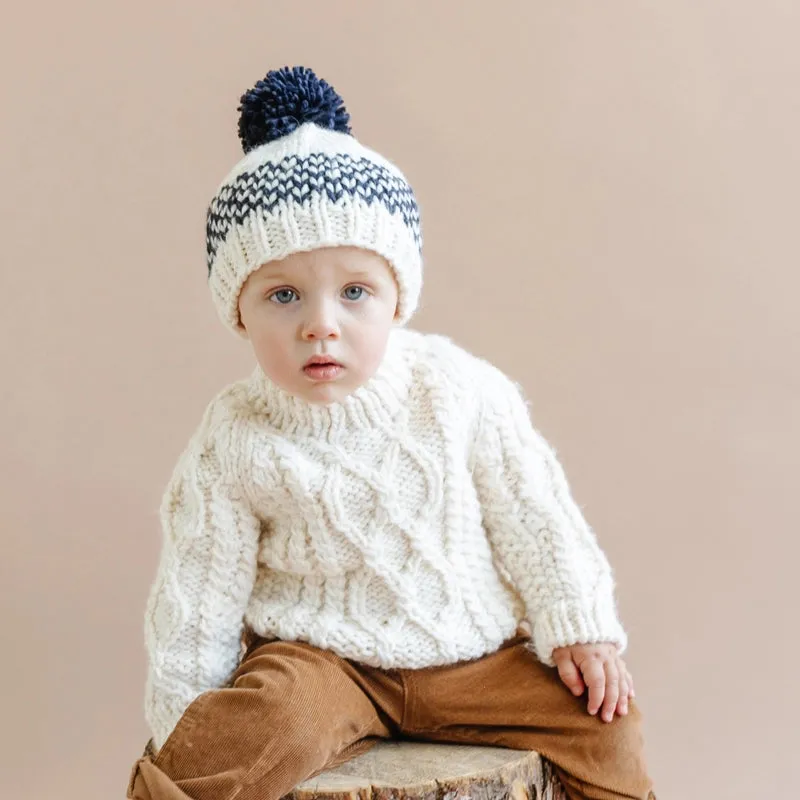 The Blueberry Hill - Fisherman Sweater - Cream