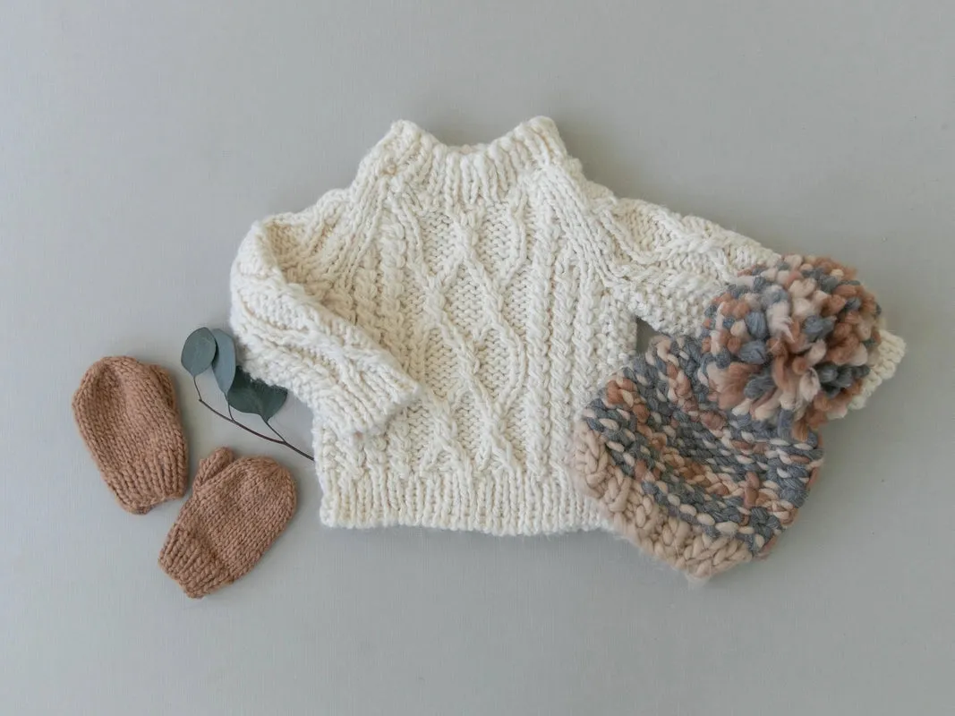 The Blueberry Hill - Fisherman Sweater - Cream