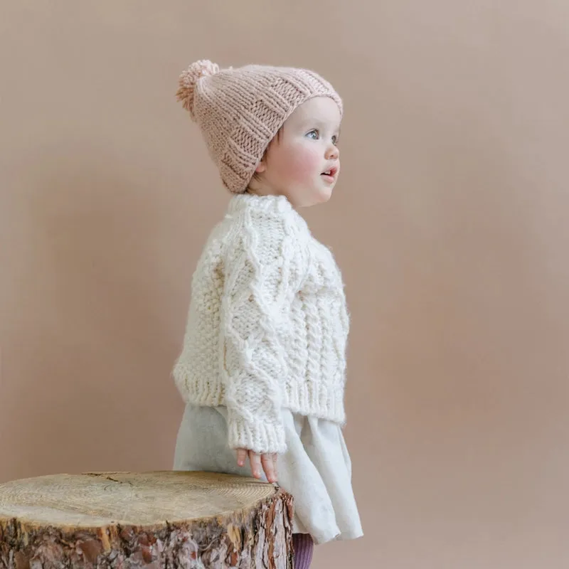 The Blueberry Hill - Fisherman Sweater - Cream