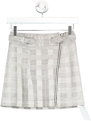 Topshop Grey Tartan Mini Skirt UK 4