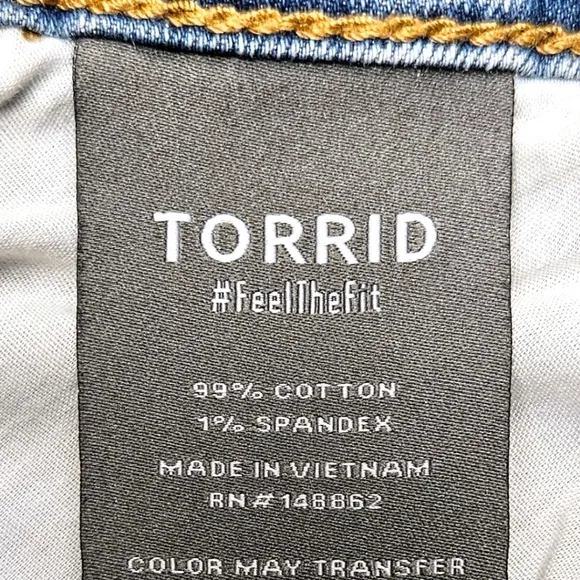 TORRID Plus Size Denim Front Slit Midi Skirt Size 16
