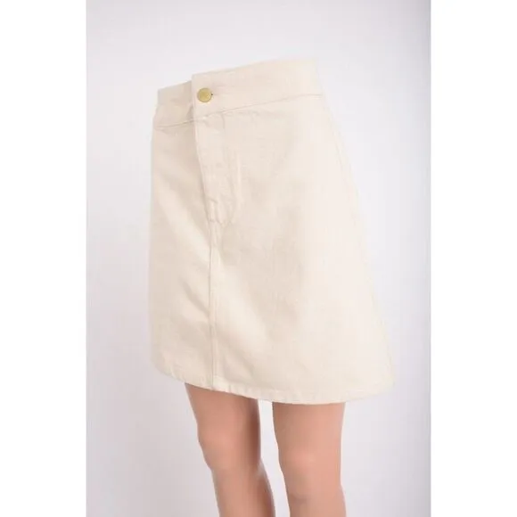 Triarchy Womens Ms.Triarchy Off White Short Denim Skirt XS EU 25 3009-201 New