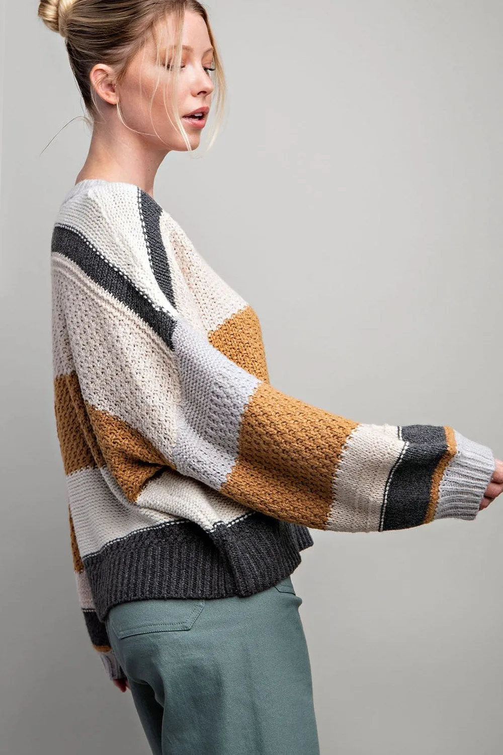 True To You Striped Sweater- 2 Colors Available