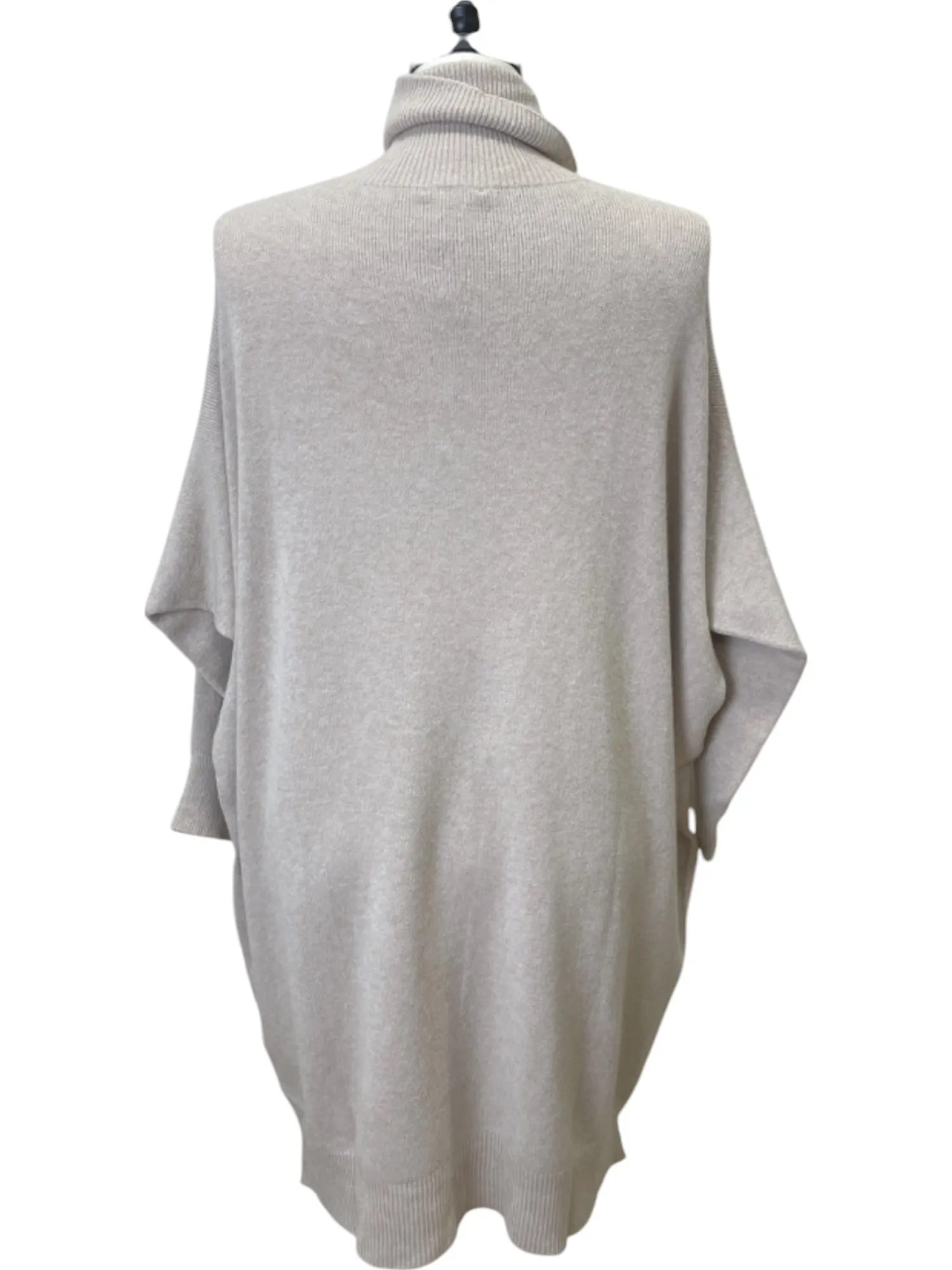 Turtleneck Sweater Tunic Dress in Earth Beige