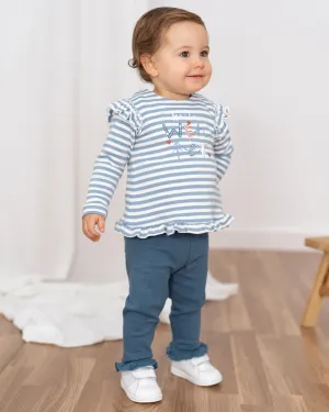 TUTTO PICCOLO| Steel Striped Two-Piece Set