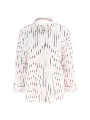 TWP Next Morning Shirt in White/Red
