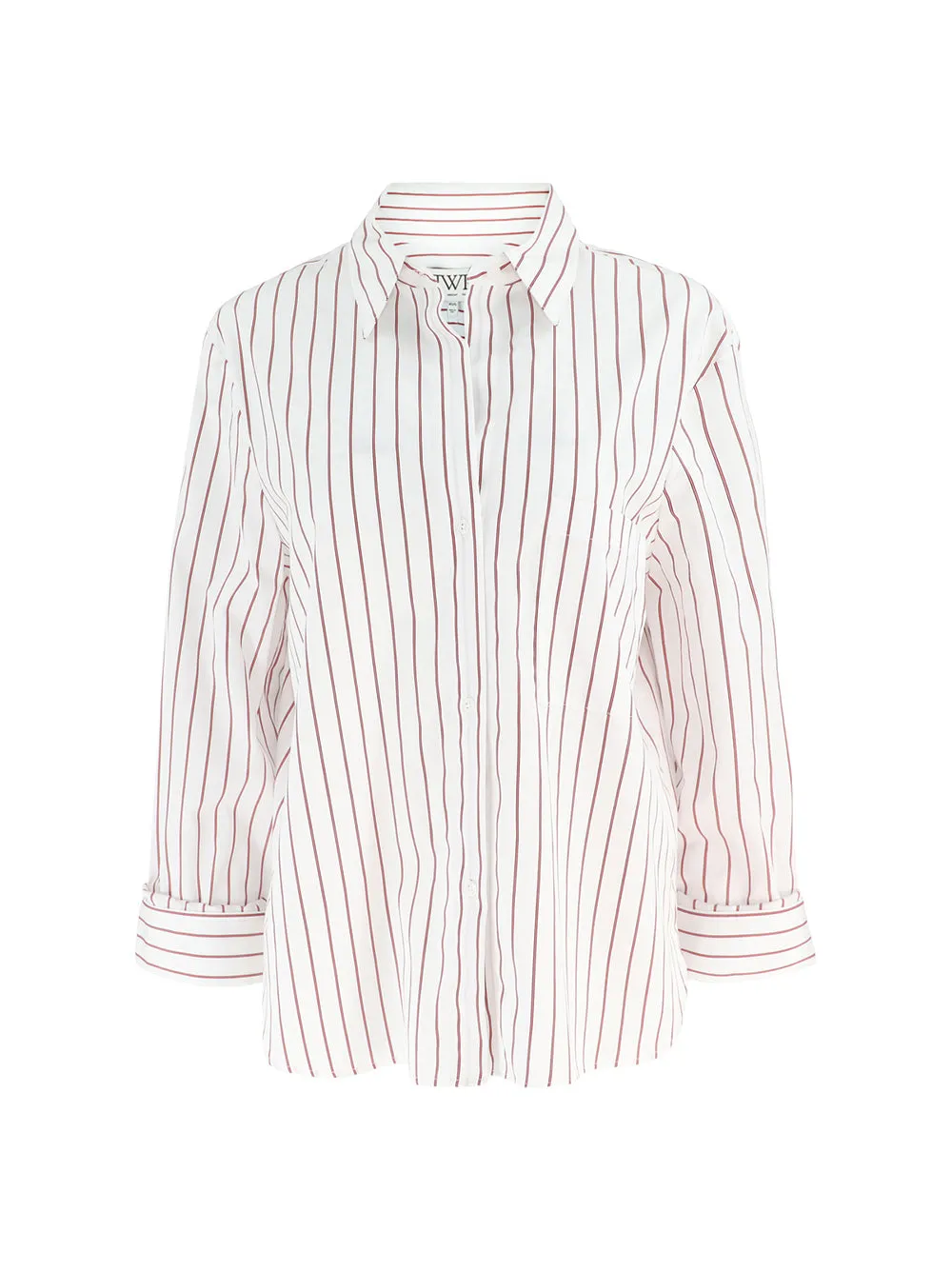 TWP Next Morning Shirt in White/Red