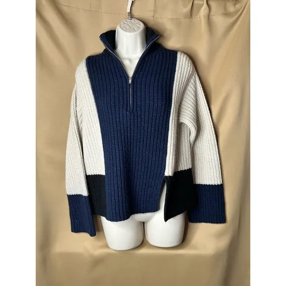 Victor Alfaro Colorblock Half Zip Sweater XS