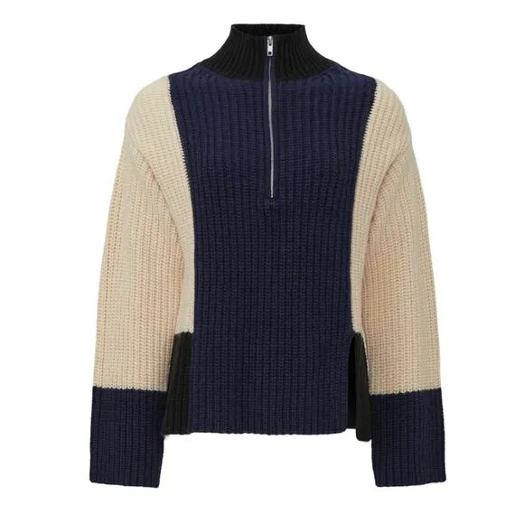 Victor Alfaro Colorblock Half Zip Sweater XS