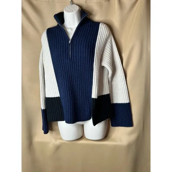 Victor Alfaro Colorblock Half Zip Sweater XS