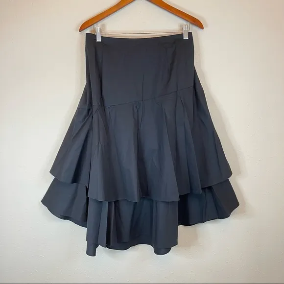 Vince Camuto Ruffle Tie Midi Black Plus Size Skirt Size 16W NWT